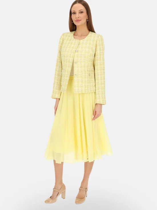 L’AF Spódnica midi Dori Żółty Regular Fit