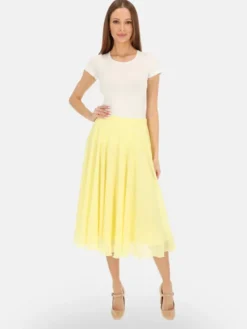 L’AF Spódnica midi Dori Żółty Regular Fit