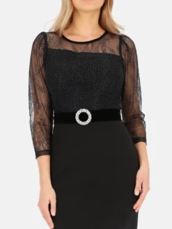 L’AF Sukienka wieczorowa Leona Czarny Regular Fit