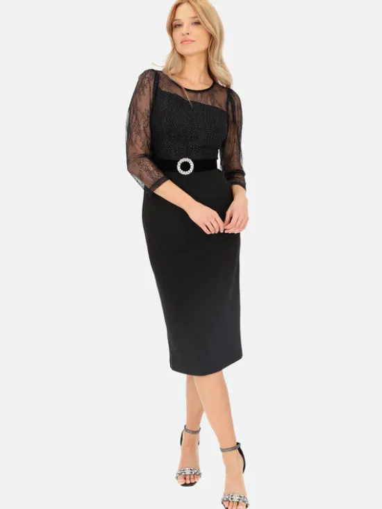 L’AF Sukienka wieczorowa Leona Czarny Regular Fit