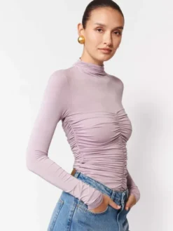 La Mania Bluzka SOLLA Fioletowy Basic Fit