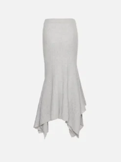La Mania Spódnica midi MALORIE Szary jasny Basic Fit