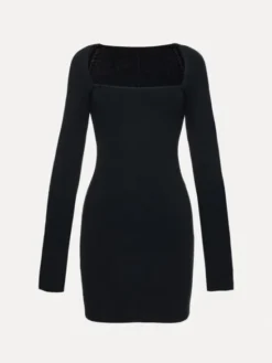 La Mania Sukienka dzianinowa VENUS Czarny Basic Fit
