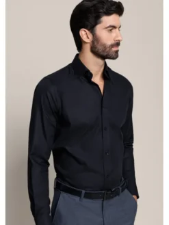Lancerto Koszula Belisaria KO073226000002 Czarny Slim Fit