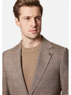 Lancerto Marynarka Awinion MA131124000013 Beżowy Slim Fit