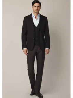 Lancerto Marynarka Bagnone MA131225000007 Brązowy Slim Fit