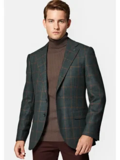 Lancerto Marynarka Batumi MA073223000003 Zielony Slim Fit