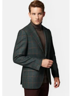 Lancerto Marynarka Batumi MA073223000003 Zielony Slim Fit