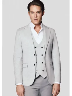 Lancerto Marynarka Budoni MA131125000007 Szary Slim Fit