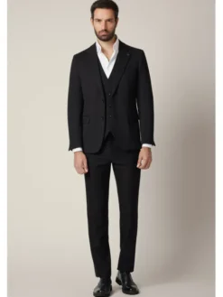 Lancerto Marynarka Fobello MA131225000001 Czarny Slim Fit