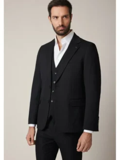 Lancerto Marynarka Fobello MA131225000001 Czarny Slim Fit