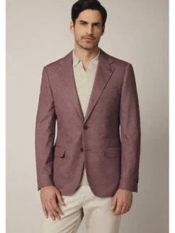Lancerto Marynarka Glorenza MA131225000013 Bordowy Slim Fit