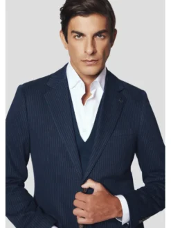 Lancerto Marynarka Lecce MA131224000014 Granatowy Slim Fit