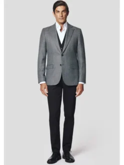 Lancerto Marynarka Mesa MA073224000007 Szary Slim Fit