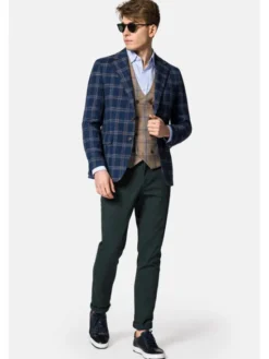 Lancerto Marynarka Nebraska MA131123000018 Granatowy Slim Fit
