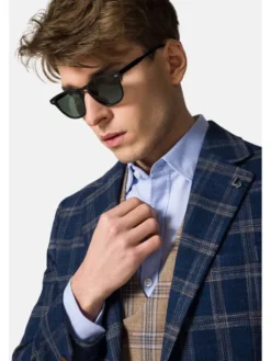 Lancerto Marynarka Nebraska MA131123000018 Granatowy Slim Fit