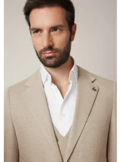 Lancerto Marynarka Offida MA131225000006 Beżowy Slim Fit