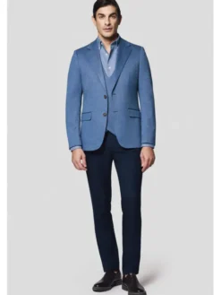 Lancerto Marynarka Orosei MA131125000011 Granatowy Slim Fit