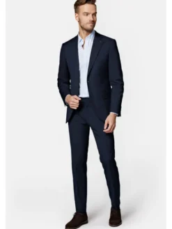 Lancerto Marynarka Performance Mix MA073123000004 Granatowy Slim Fit