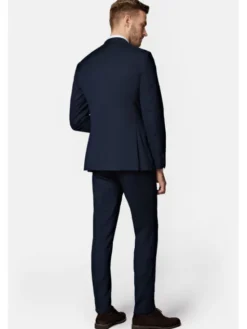 Lancerto Marynarka Performance Mix MA073123000004 Granatowy Slim Fit