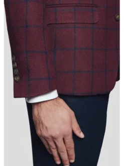 Lancerto Marynarka Scafati MA131224000003 Bordowy Slim Fit