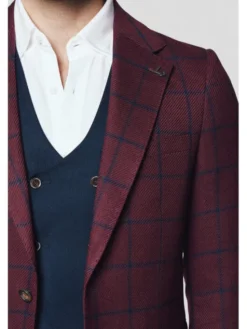 Lancerto Marynarka Scafati MA131224000003 Bordowy Slim Fit