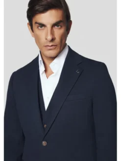 Lancerto Marynarka Sezze MA131224000006 Granatowy Slim Fit