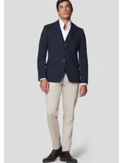 Lancerto Marynarka Sezze MA131224000006 Granatowy Slim Fit