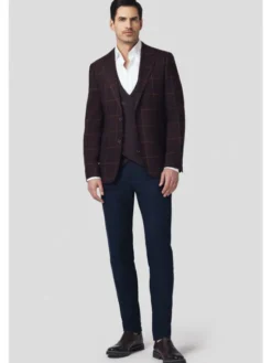 Lancerto Marynarka Sovana MA131225000015 Bordowy Slim Fit