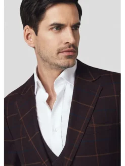 Lancerto Marynarka Sovana MA131225000015 Bordowy Slim Fit
