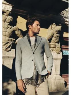 Lancerto Marynarka Tortosa MA131223000005 Szary Slim Fit