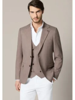 Lancerto Marynarka Tricarico MA131126000019 Brązowy Regular Fit
