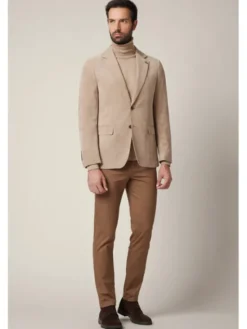 Lancerto Marynarka Venzone MA131225000004 Beżowy Slim Fit