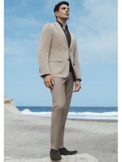 Lancerto Marynarka Venzone MA131225000004 Beżowy Slim Fit