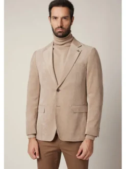 Lancerto Marynarka Venzone MA131225000004 Beżowy Slim Fit