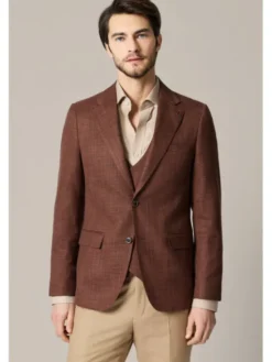 Lancerto Marynarka Volterra MA131126000017 Brązowy Slim Fit
