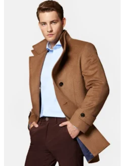 Lancerto Płaszcz wełniany Arendal PC073223000009 Brązowy Regular Fit