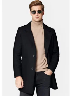 Lancerto Płaszcz wełniany Brekstad PC073223000013 Czarny Regular Fit