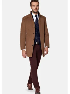 Lancerto Płaszcz wełniany Camilo KU998217000001 Brązowy Regular Fit