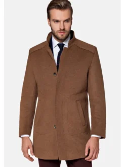 Lancerto Płaszcz wełniany Camilo KU998217000001 Brązowy Regular Fit