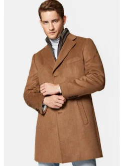 Lancerto Płaszcz wełniany Norfolk PC073223000007 Brązowy Regular Fit