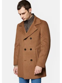 Lancerto Płaszcz wełniany Olympia PC073223000006 Brązowy Regular Fit