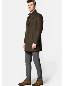Lancerto Płaszcz wełniany Wolfsburg KU054222000013 Zielony Regular Fit