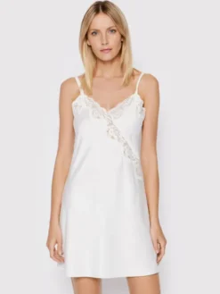 LAUREN RALPH LAUREN Koszula nocna ILN31684 Biały Regular Fit