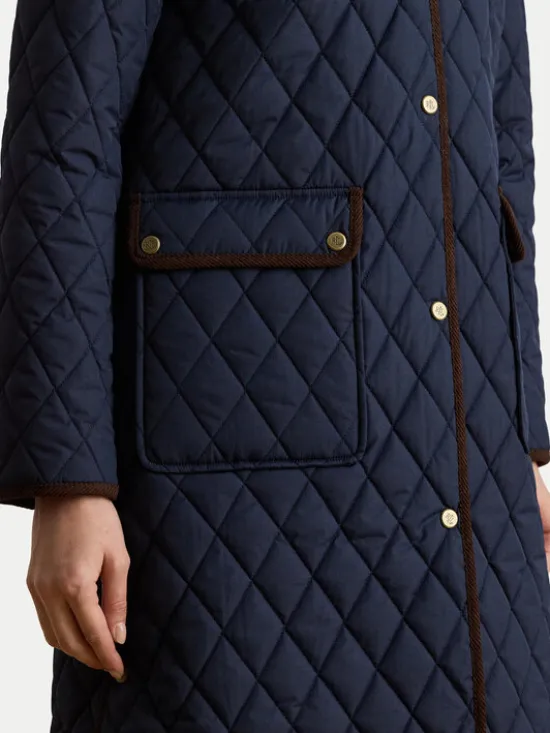 LAUREN RALPH LAUREN Kurtka przejściowa Crested 3/4 Quilt 297P18059004 Granatowy Regular Fit