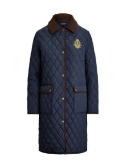 LAUREN RALPH LAUREN Kurtka przejściowa Crested 3/4 Quilt 297P18059004 Granatowy Regular Fit