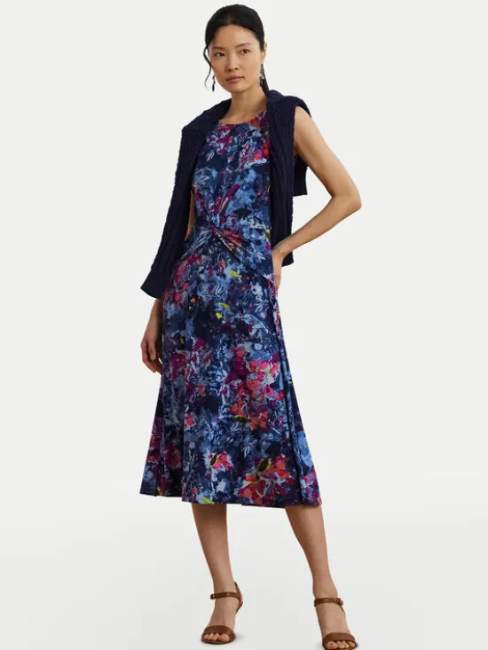 LAUREN RALPH LAUREN Sukienka koktajlowa 200973610001 Granatowy Regular Fit