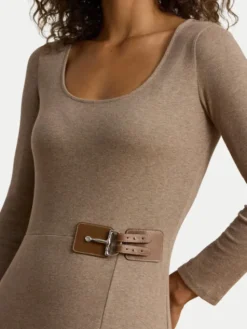 LAUREN RALPH LAUREN Sukienka dzianinowa 200980038001 Beżowy Slim Fit