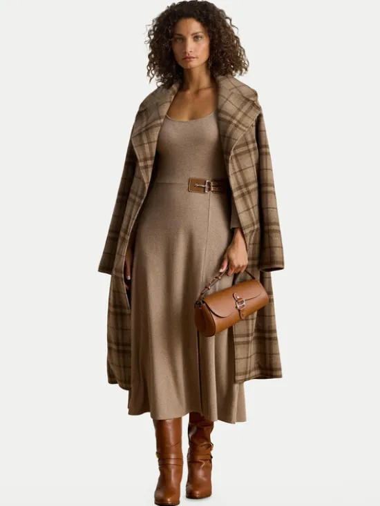LAUREN RALPH LAUREN Sukienka dzianinowa 200980038001 Beżowy Slim Fit