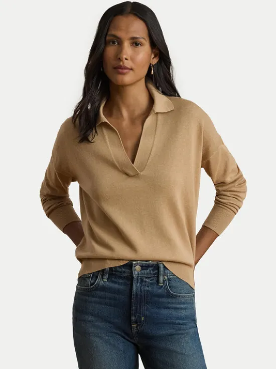 LAUREN RALPH LAUREN Sweter 200P14056004 Beżowy Regular Fit